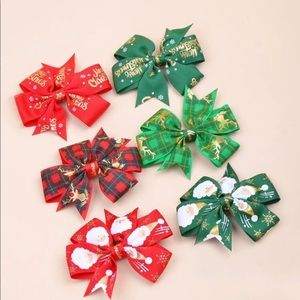 6pcs Christmas Girls Bow Hair Clips